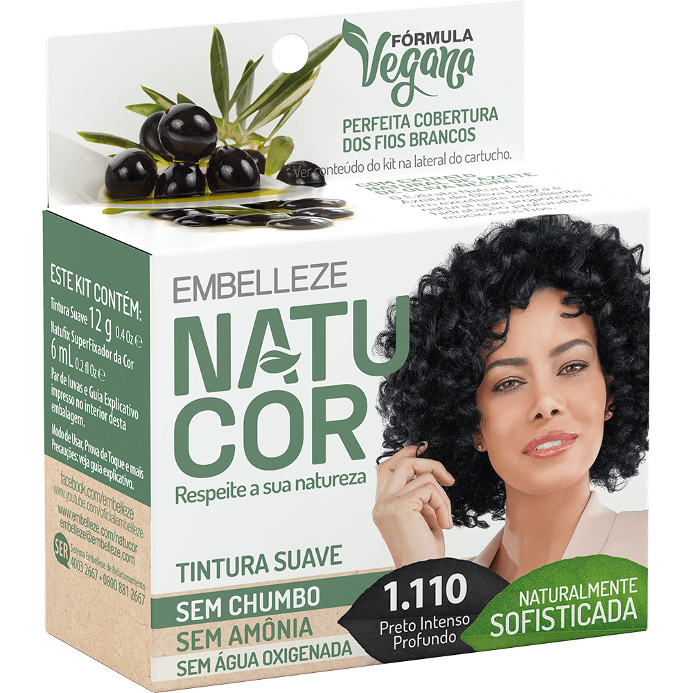 Coloração Suave Natucor 1.110 Preto Intenso Profundo