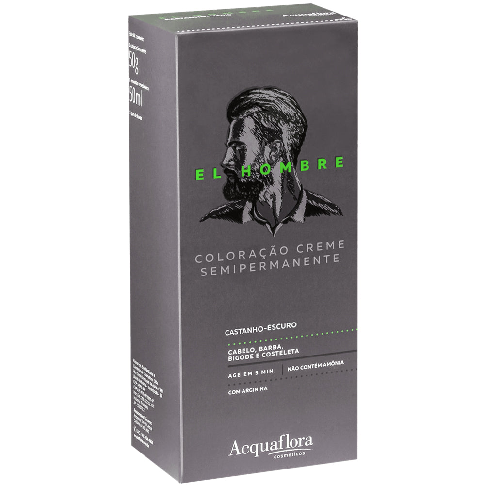 Coloração Acquaflora Kit El Hombre Castanho Escuro Unidade
