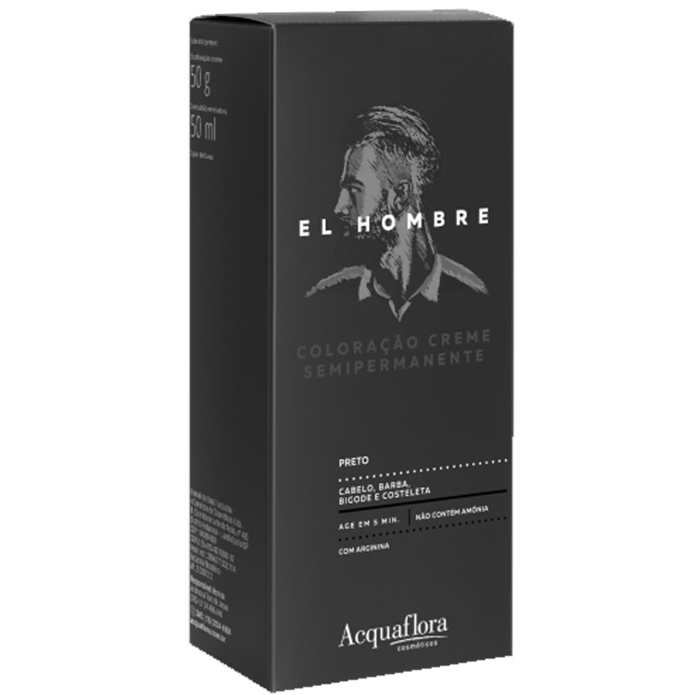 Coloração Acquaflora Kit El Hombre Preto Unidade