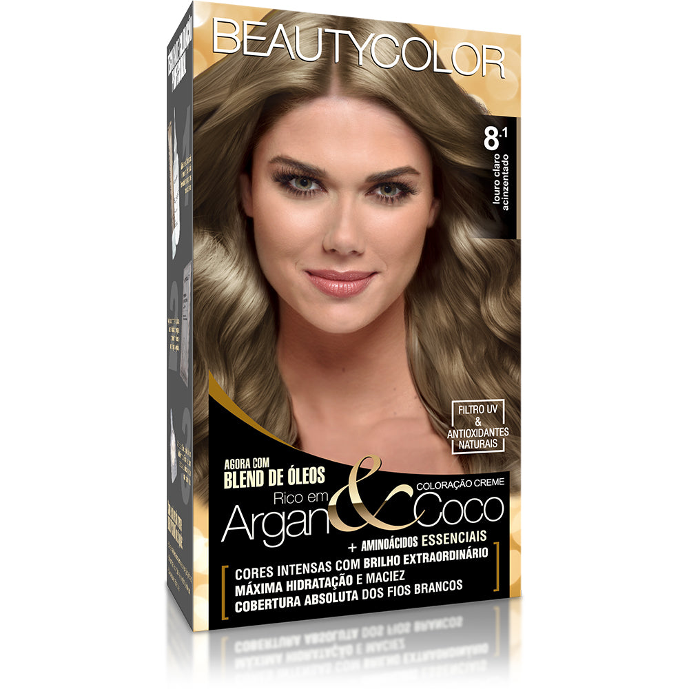 Coloração Beautycolor Kit Louro Claro Acinzentado 8.1
