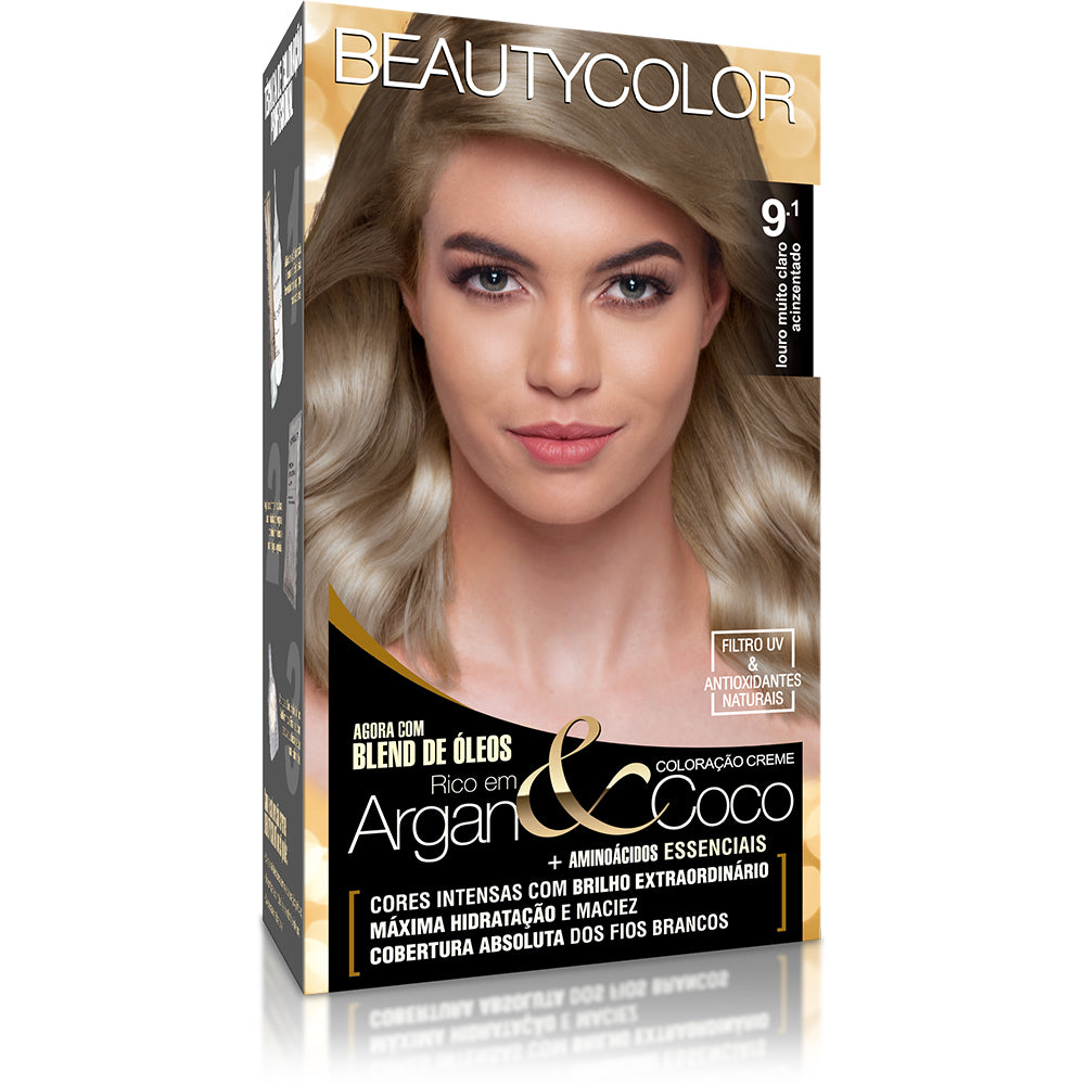 Coloração Beautycolor Kit Louro Muito Claro Acinzentado 9.1