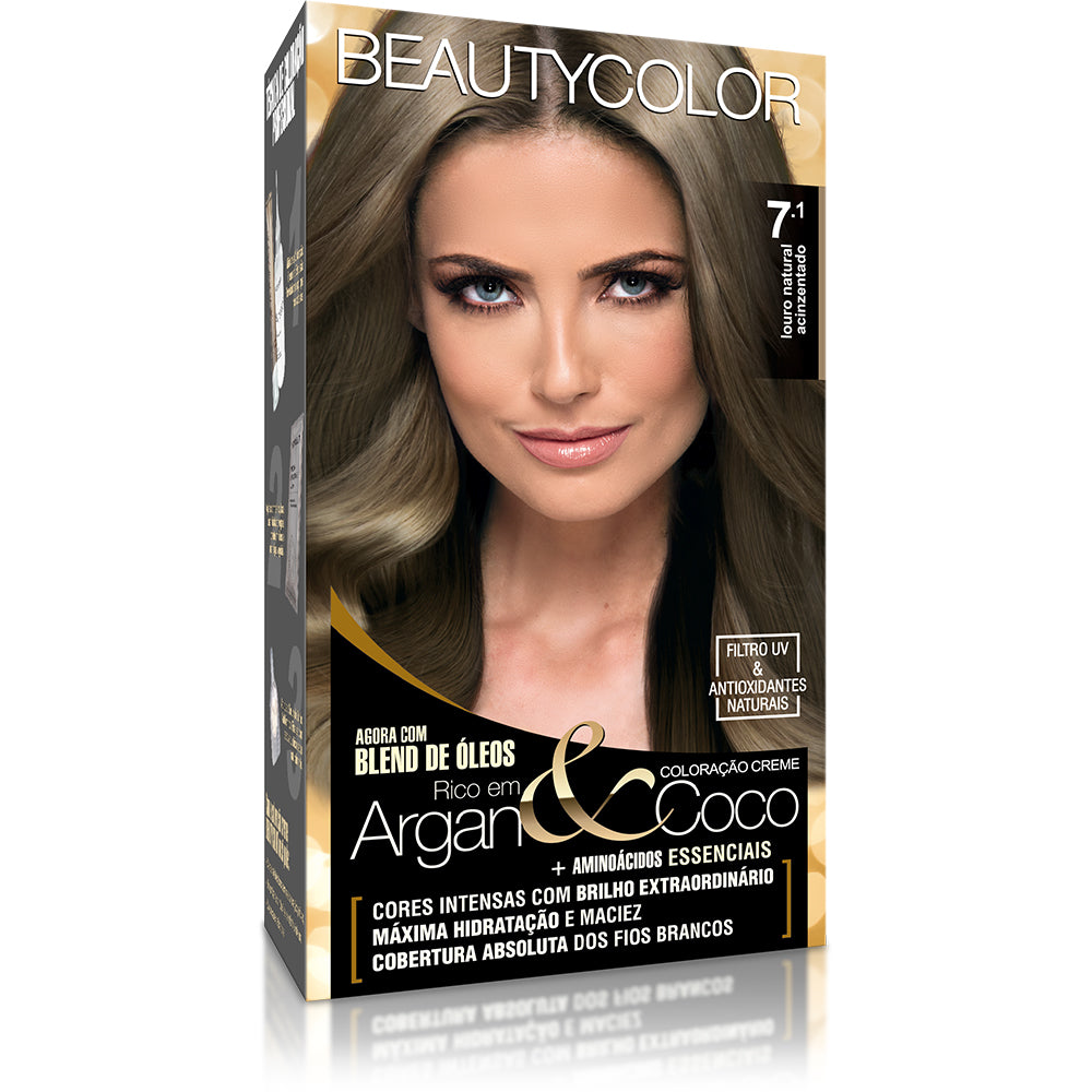 Coloração Beautycolor Kit Louro Natural Acinzentado 7.1