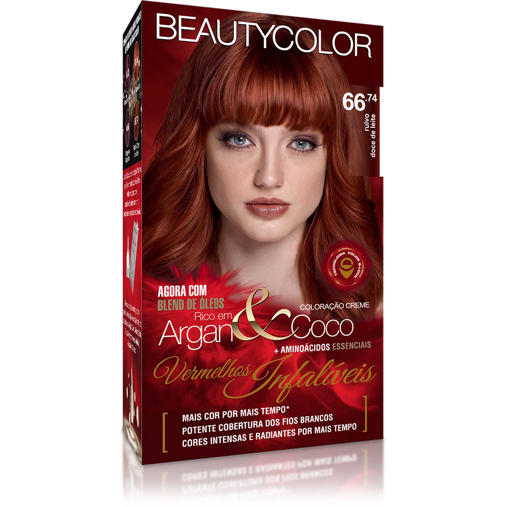 Coloração Beautycolor Kit Vermelhos Infalíveis Ruivo Doce de Leite 66.74