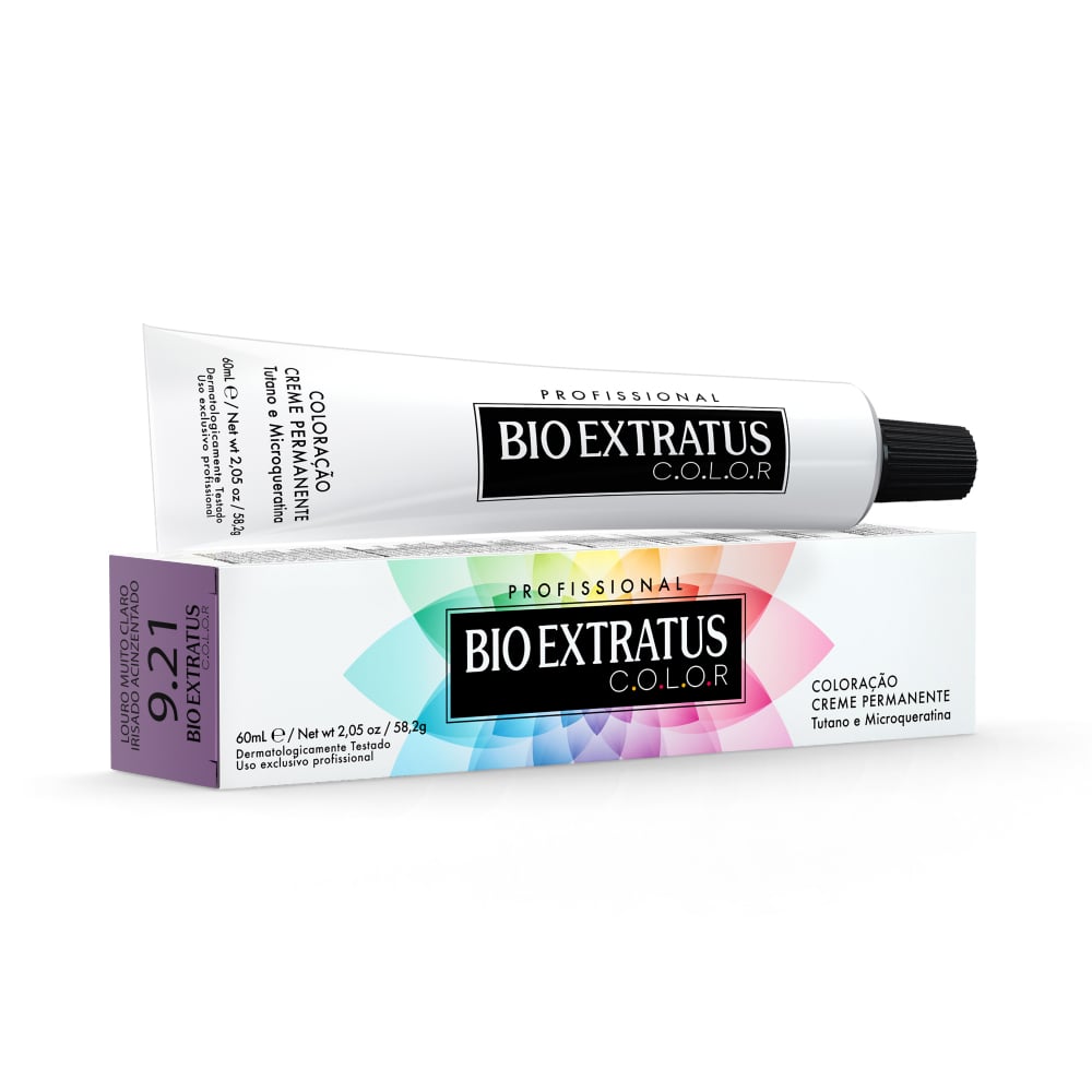 Coloração Bio Extratus Color Louro Muito Claro Irisado Acinzentado 9.21