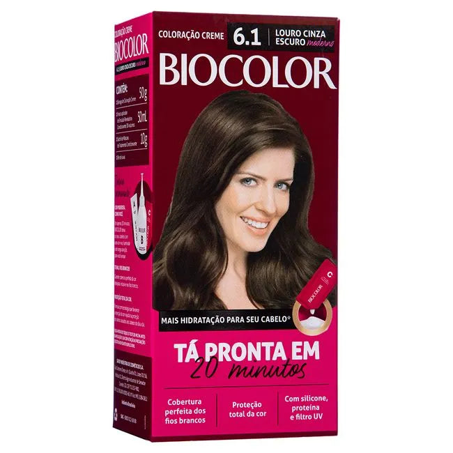 Coloração Biocolor Mini Kit Louro Cinza Escuro 6.1