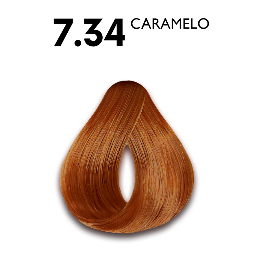 Coloração Creme Haskell Excllusiv Color 7.34 Caramelo