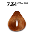 Coloração Creme Haskell Excllusiv Color 7.34 Caramelo