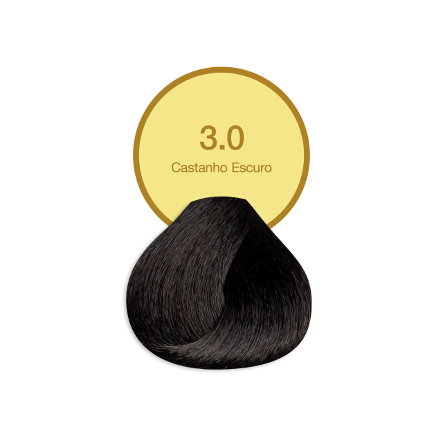 Coloração Creme Permanente Crono Acquaflora 3.0 Castanho Escuro 60 g