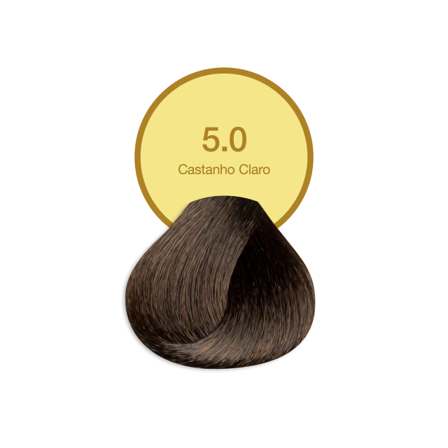 Coloração Creme Permanente Crono Acquaflora 5.0 Castanho Claro 60 g