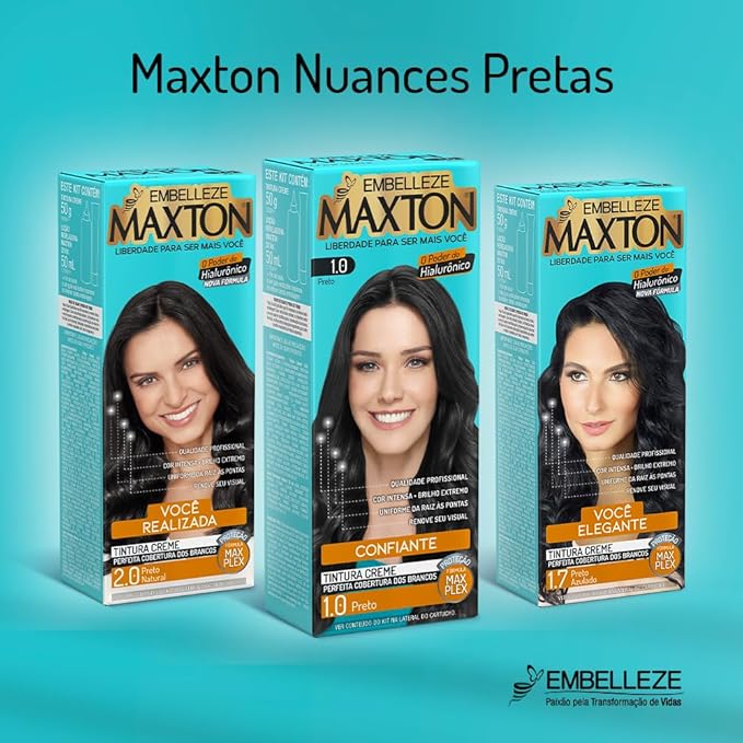 Coloração Embelleze Maxton Preto Azulado 1.7