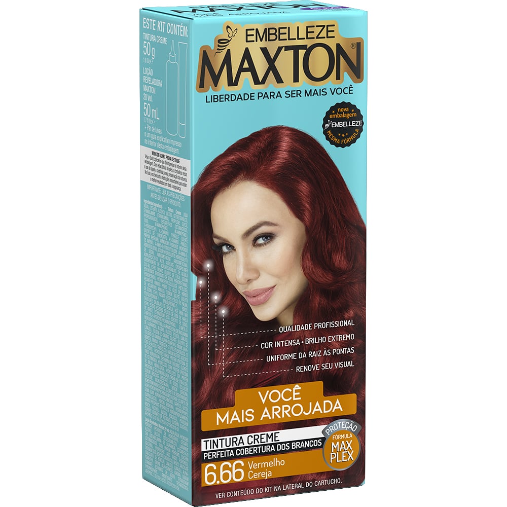 Coloração Embelleze Maxton 6.66 Vermelho Cereja