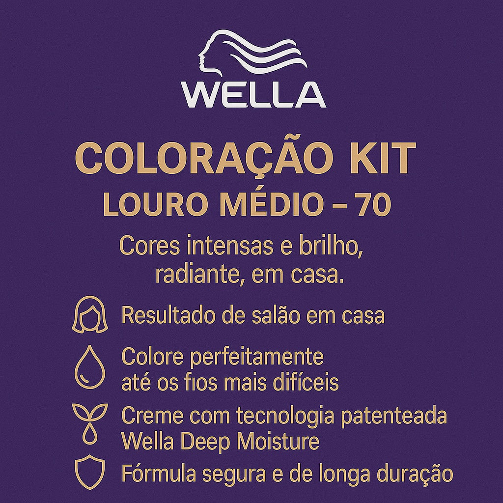 Coloração Koleston Kit Louro Médio 70