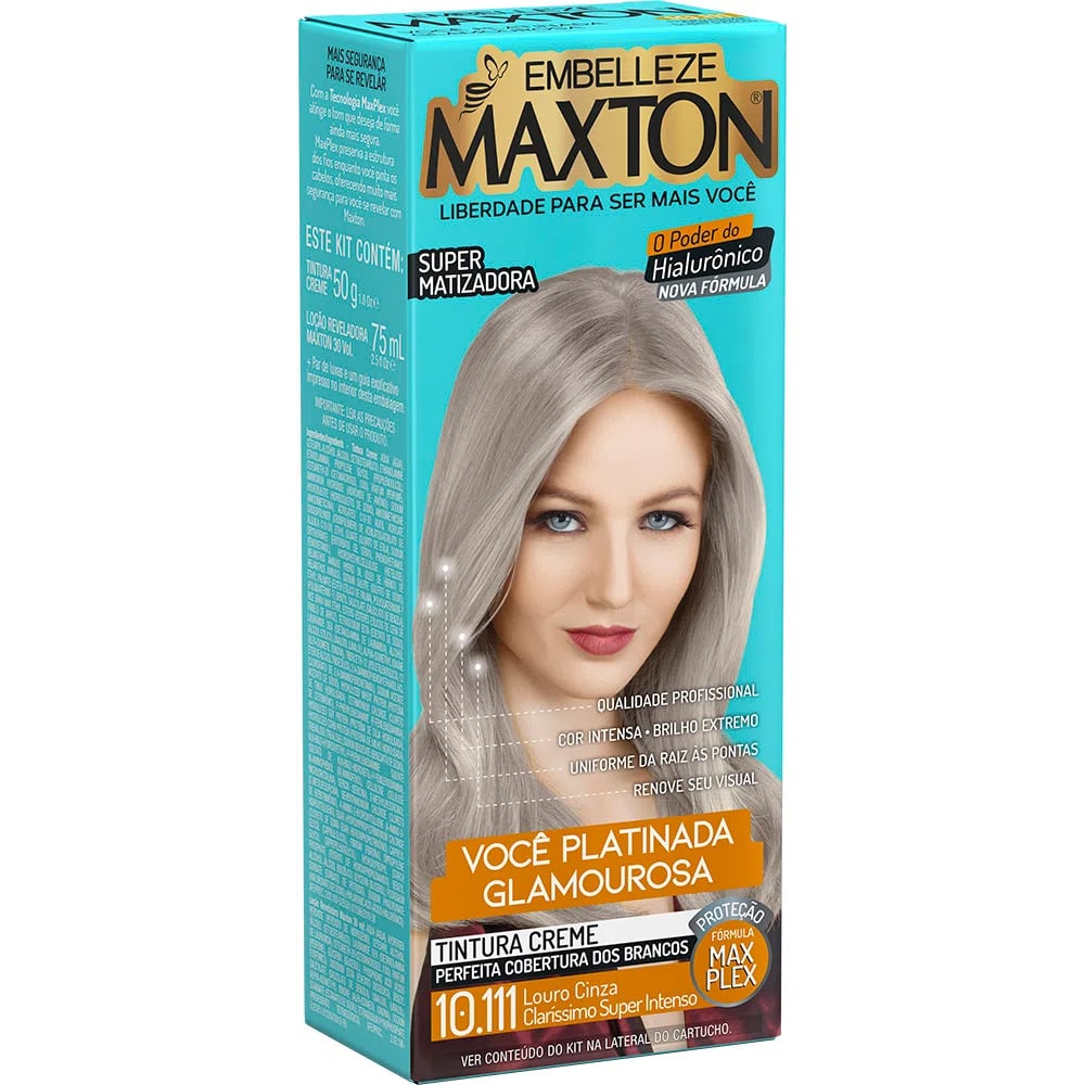 Coloração Maxton Kit Louro Cinza Muito Claro Super Intenso 11.111