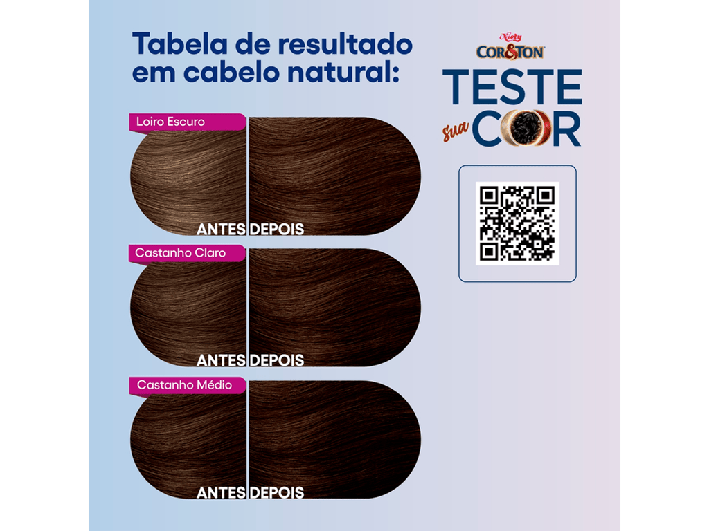 Coloração Niely Cor & Ton Sem Amônia 4.0 Castanho Médio