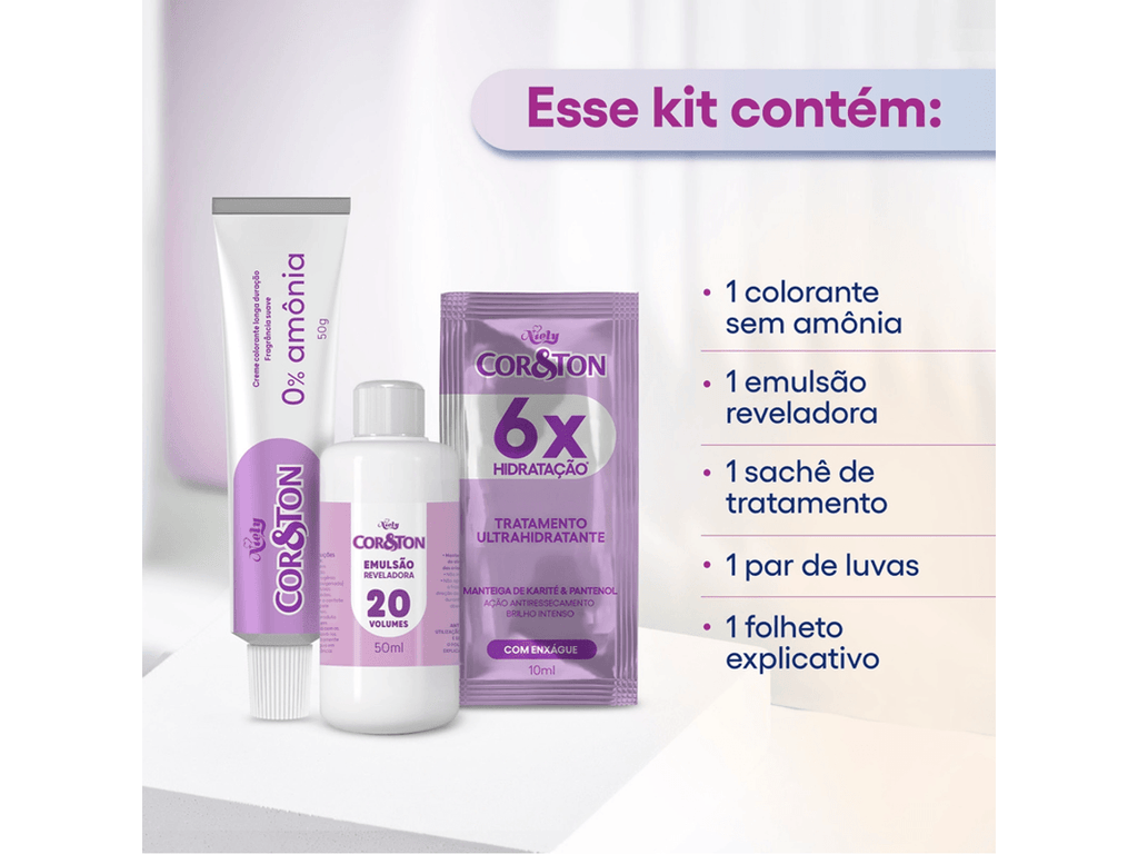 Coloração Niely Cor & Ton Sem Amônia 4.0 Castanho Médio