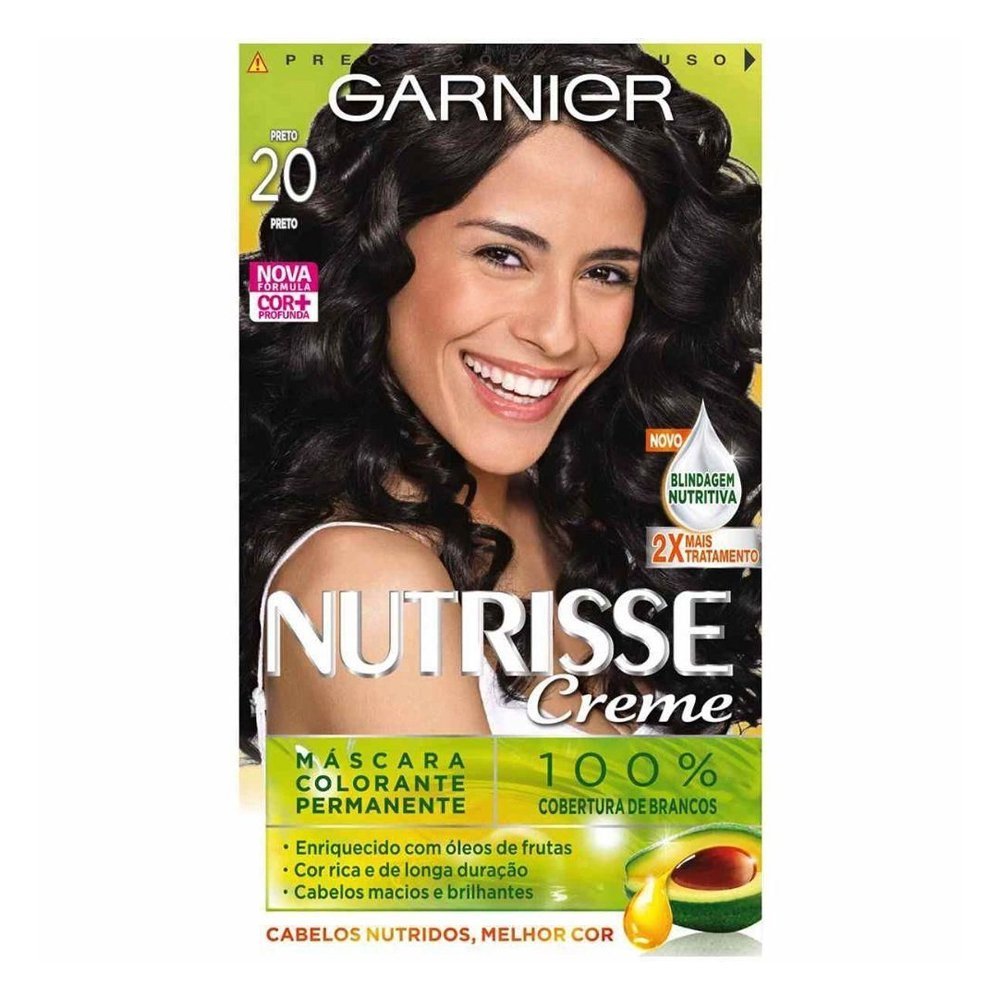 Coloração Permanente Garnier Nutrisse Kit Preto Amora 20