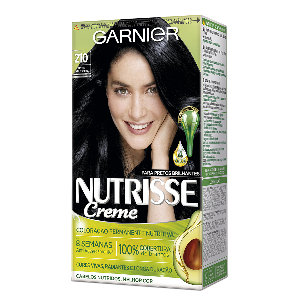Coloração Permanente Garnier Nutrisse Kit Preto Azulado 210