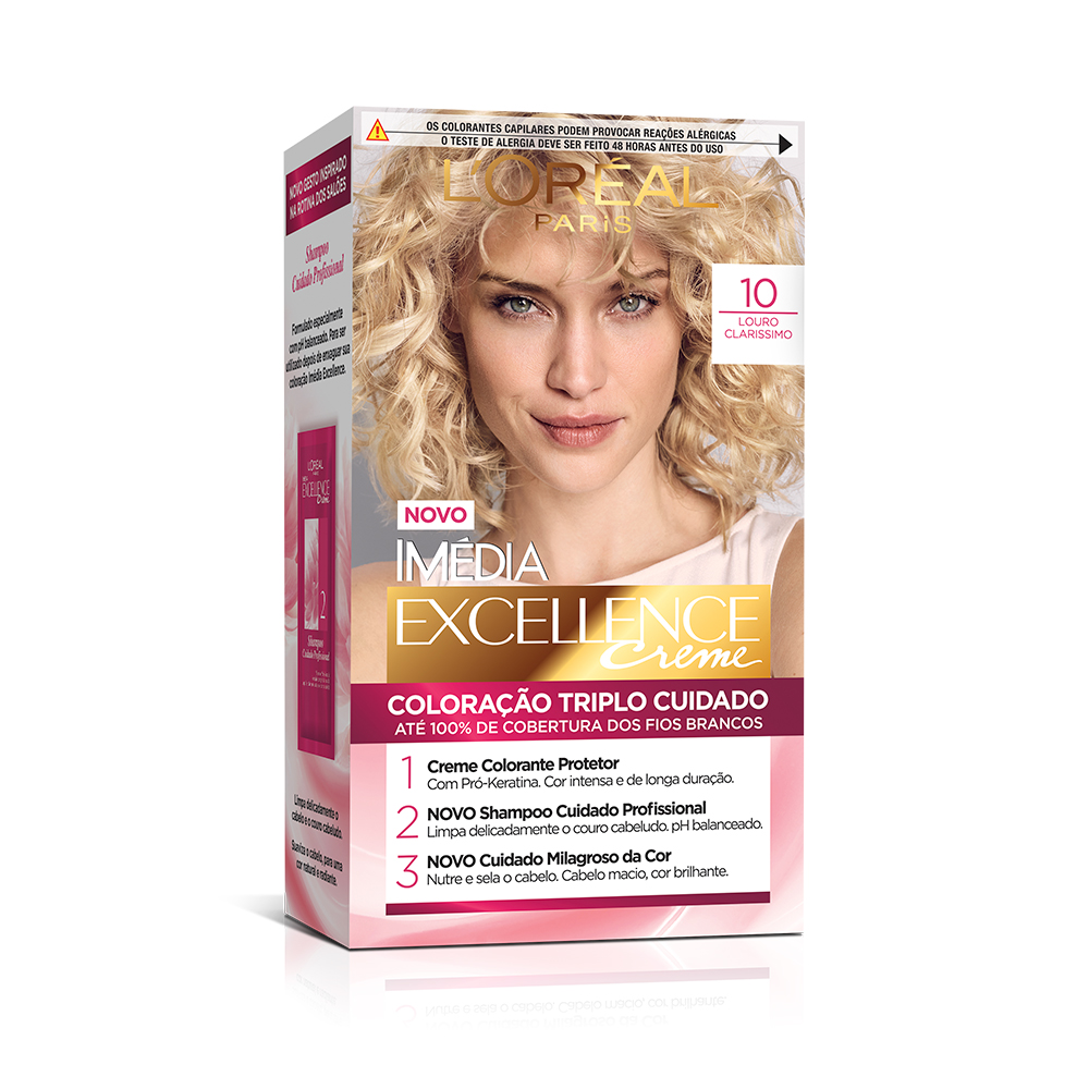 Coloração Permanente L'Oréal Imédia Excellence Kit Louro Claríssimo 10.0