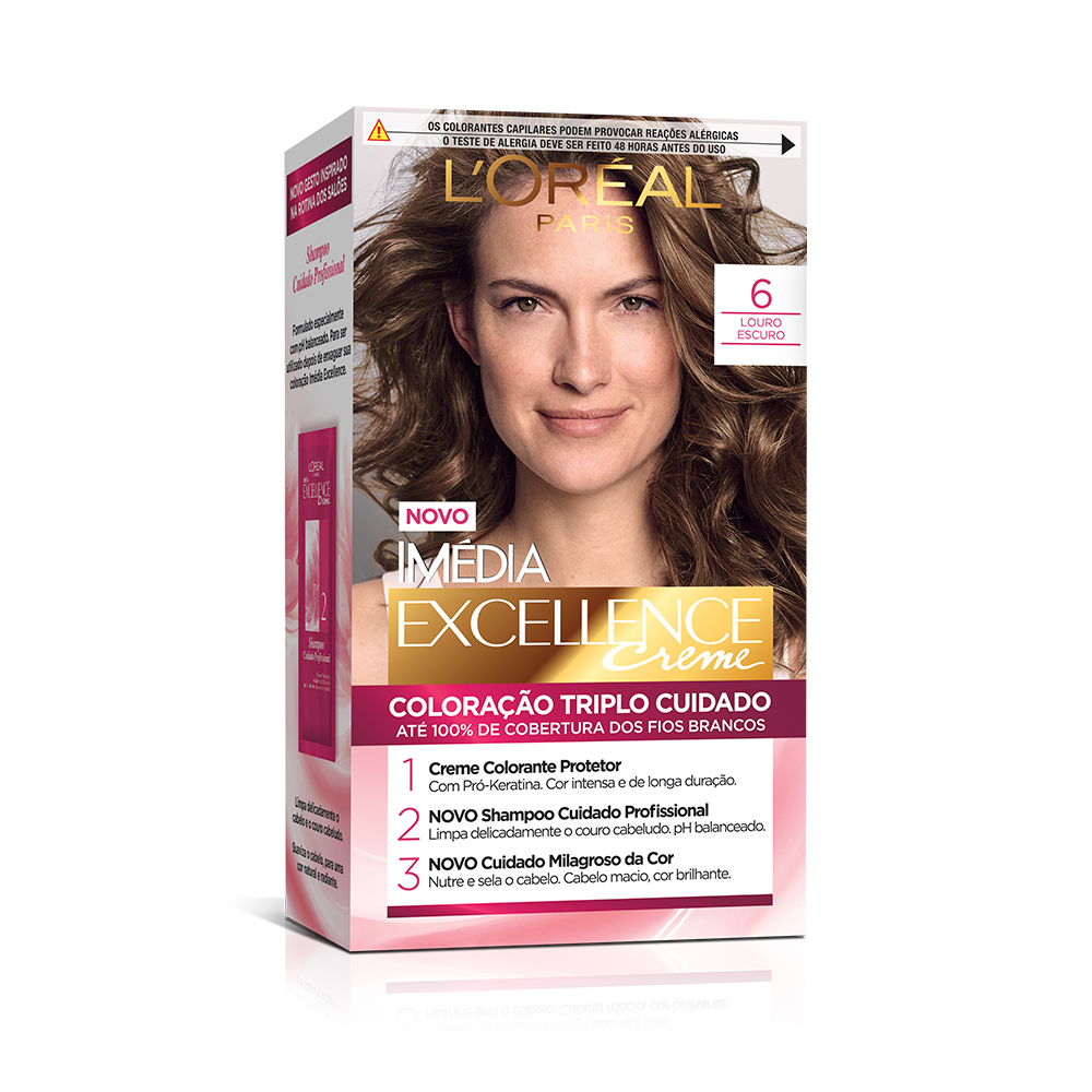 Coloração Permanente L'Oréal Imédia Excellence Kit Louro Escuro 6.0