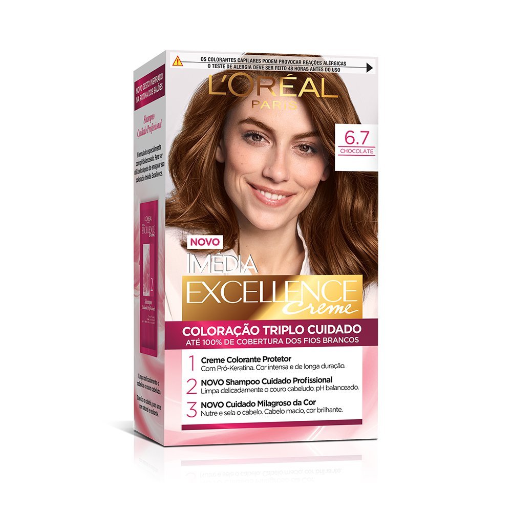 Coloração Permanente L'Oréal Imédia Excellence Kit Chocolate 6.7