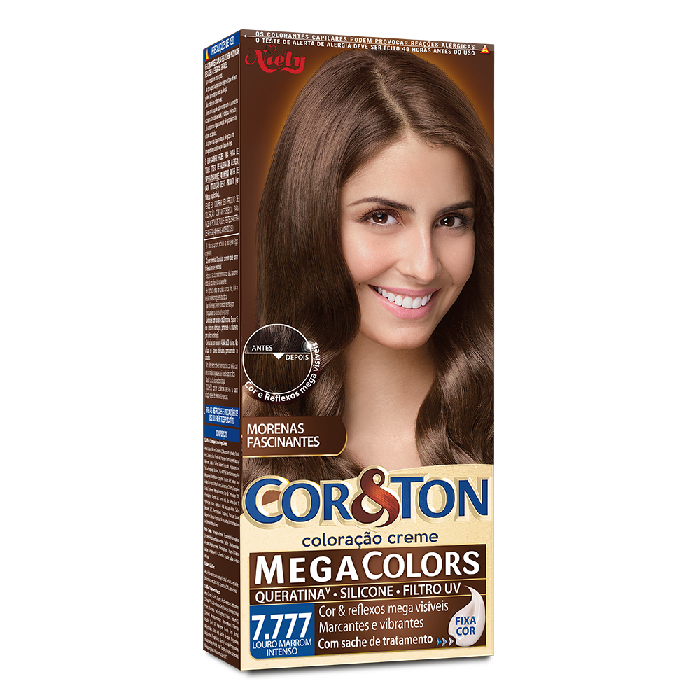 Coloração Permanente Niely Cor&Ton Kit Louro Marrom Intenso 7.777