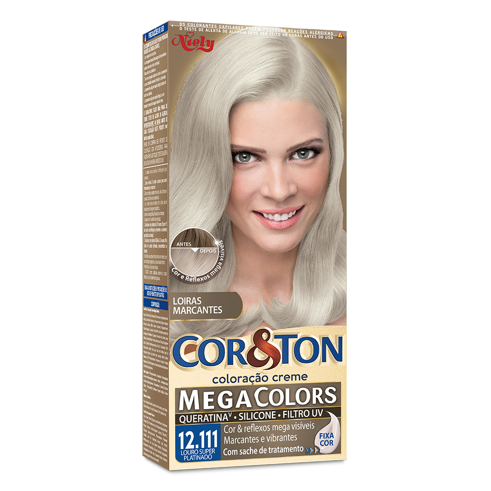 Coloração Permanente Niely Cor&Ton Kit Louro Super Platinado 12.111