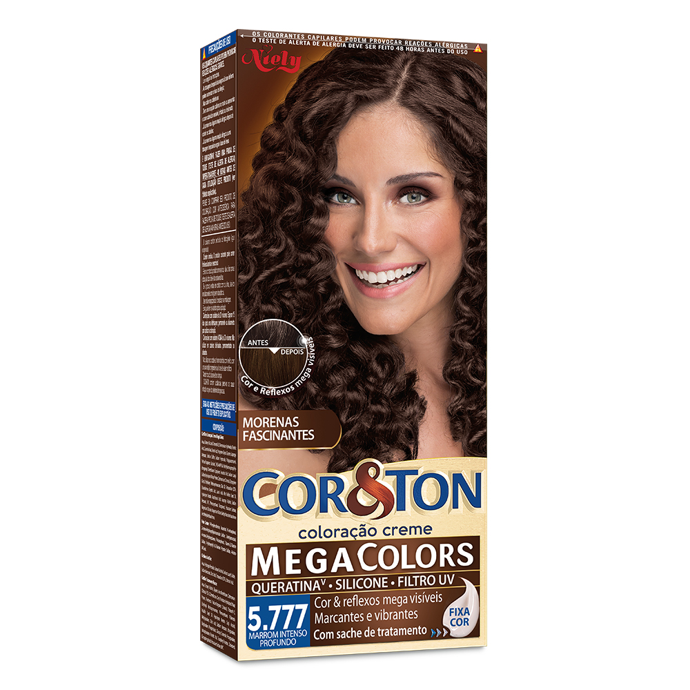 Coloração Permanente Niely Cor&Ton Kit Marrom Intenso Profundo 5.777