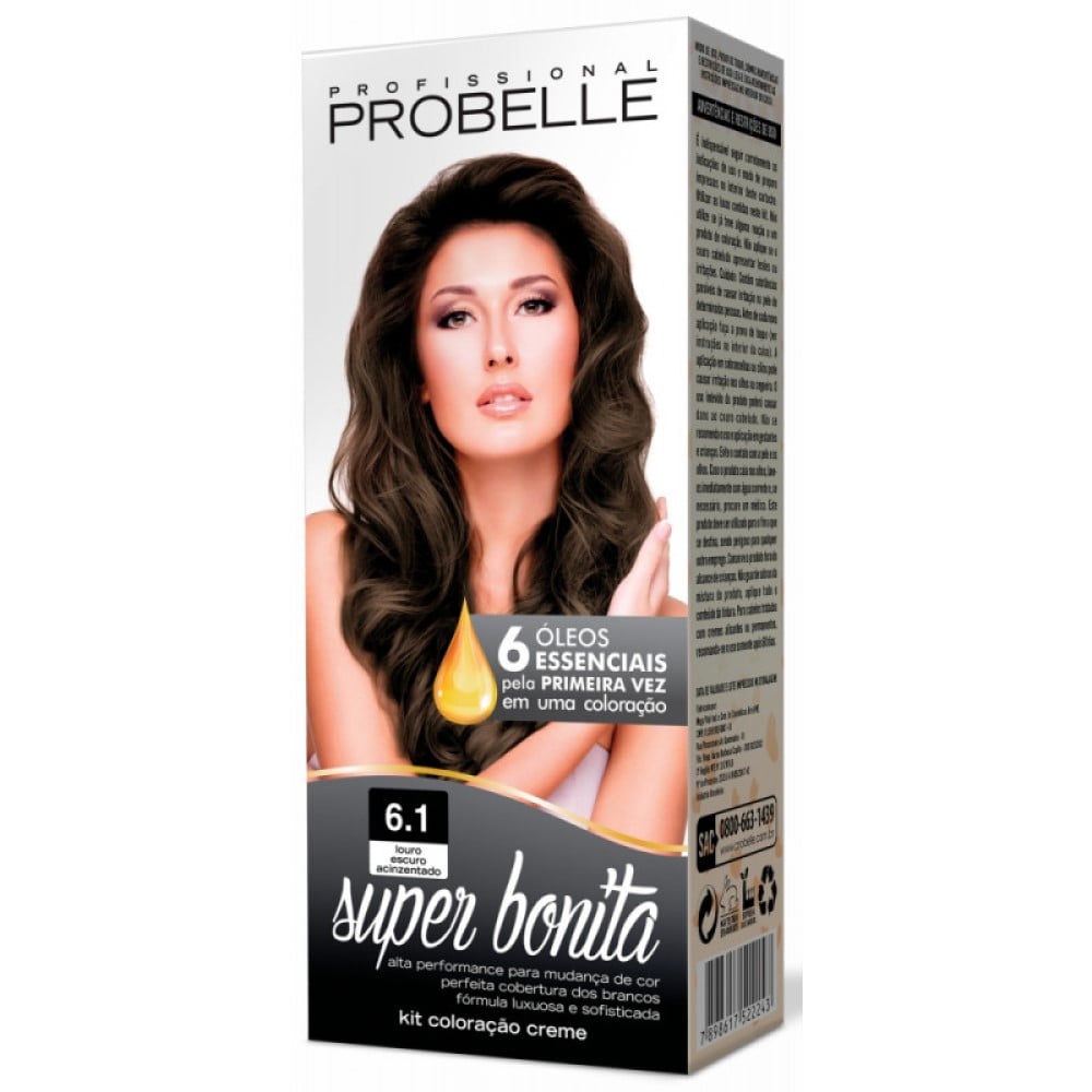 Coloração Probelle Super Bonita Louro Escuro Acinzentado 6.1