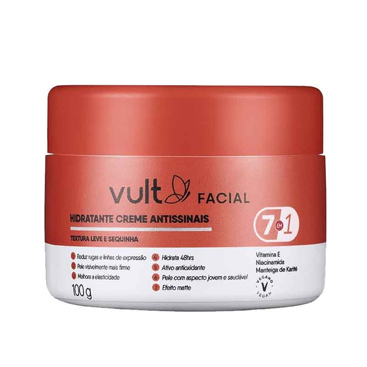 Hidratante Facial Creme Antissinais Vult 100g