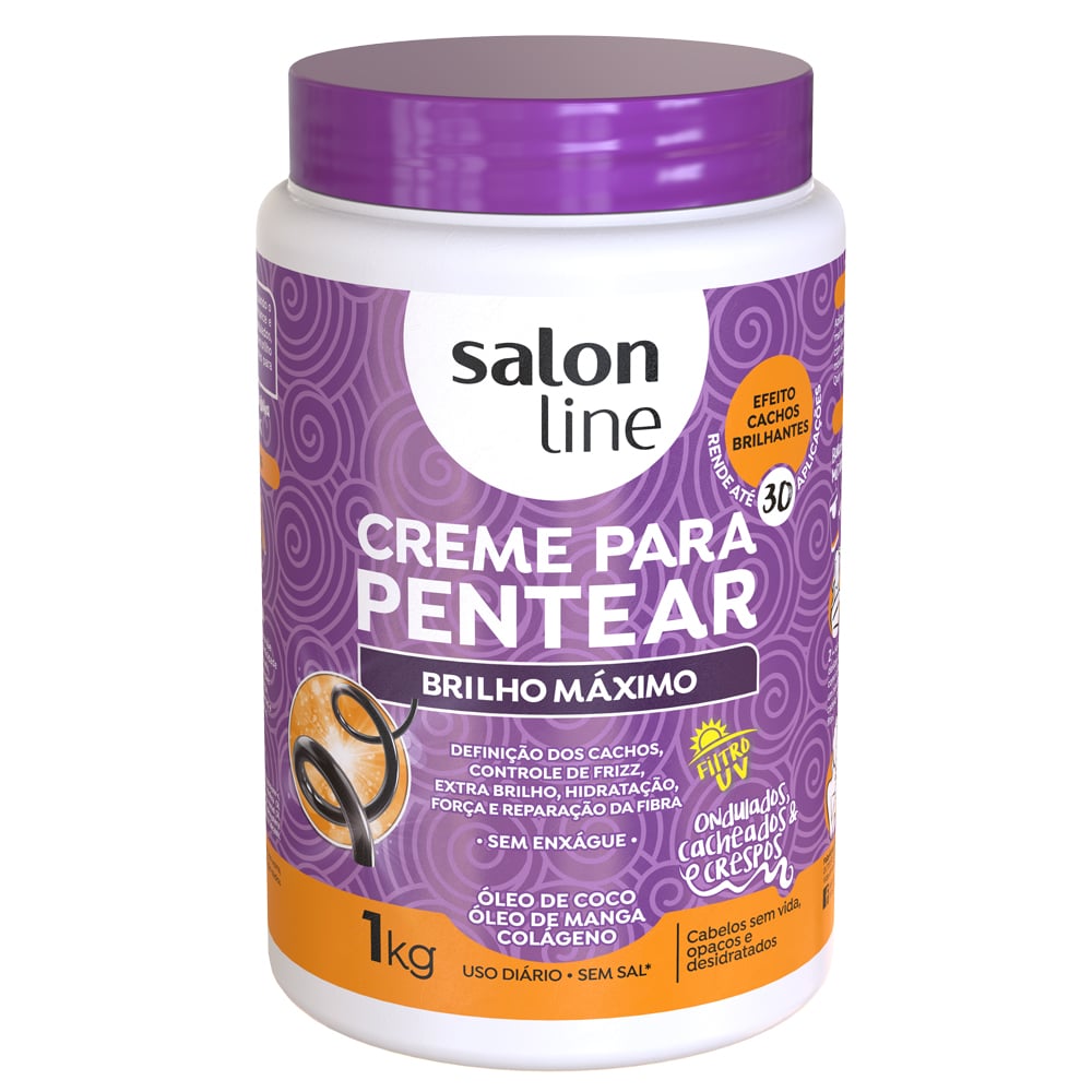 Creme para Pentear Salon Line Brilho Máximo 1kg