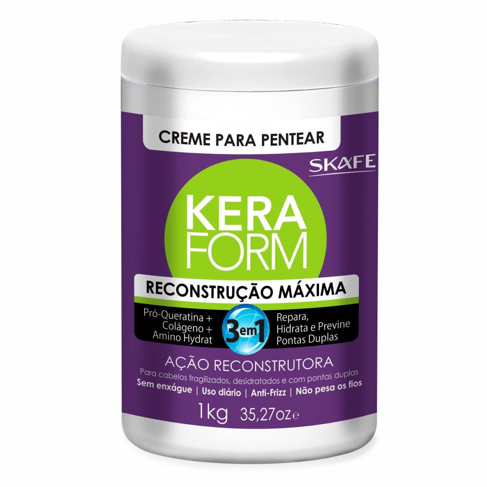 Creme para Pentear Skafe Keraform Reconstrução Máxima 3 em 1 1kg