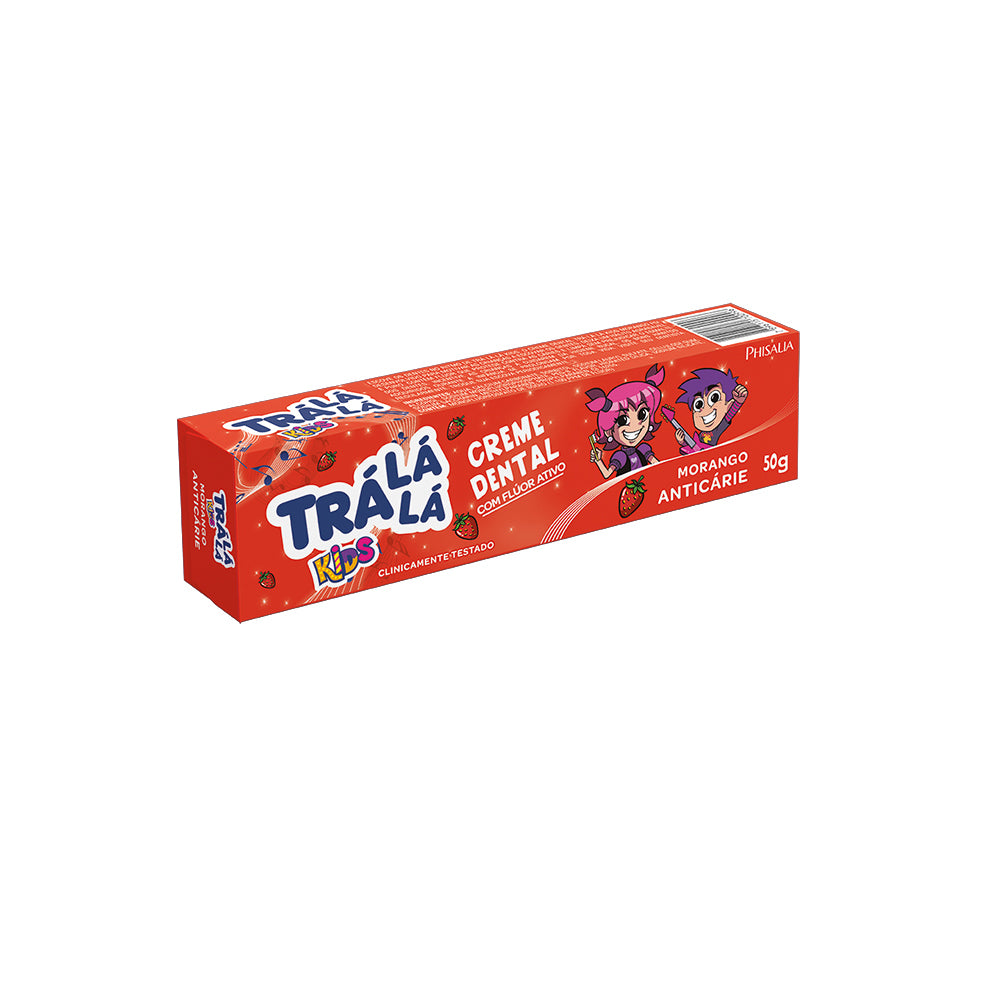 Creme Dental Trá Lá Lá Kids Morango com Flúor 50g