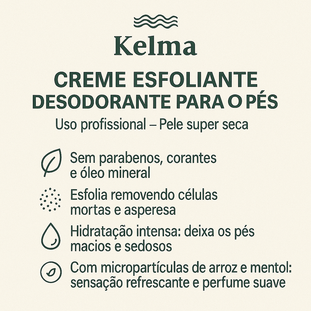Creme Esfoliante Desodorante para os Pés Kelma 950g