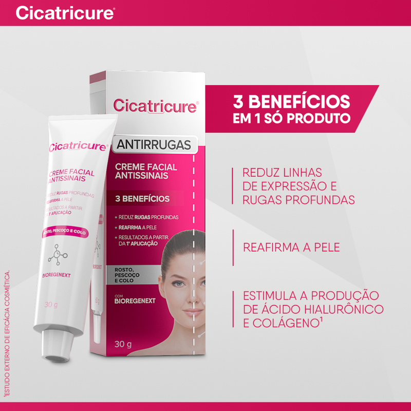 Creme Facial Cicatricure Antissinais 30g