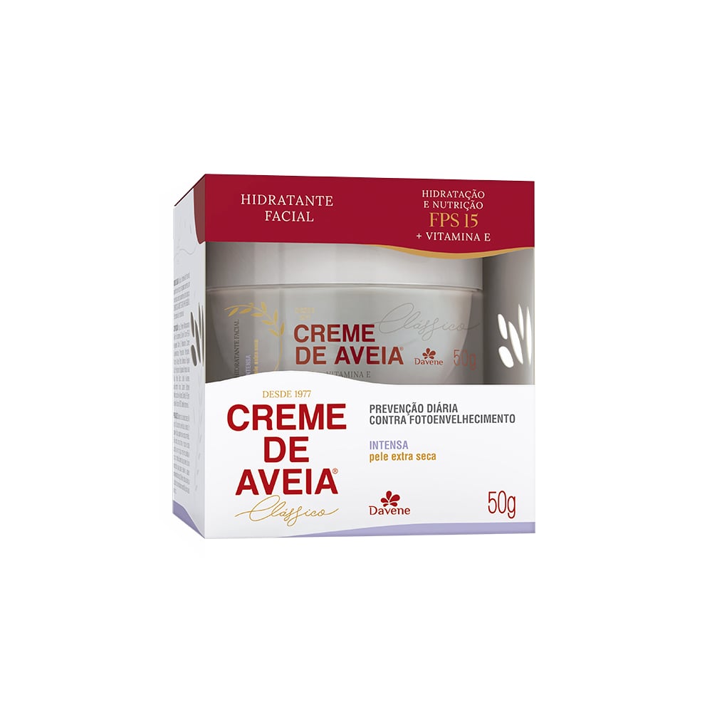 Creme Facial Davene Creme de Aveia Intensa FPS 15 50g