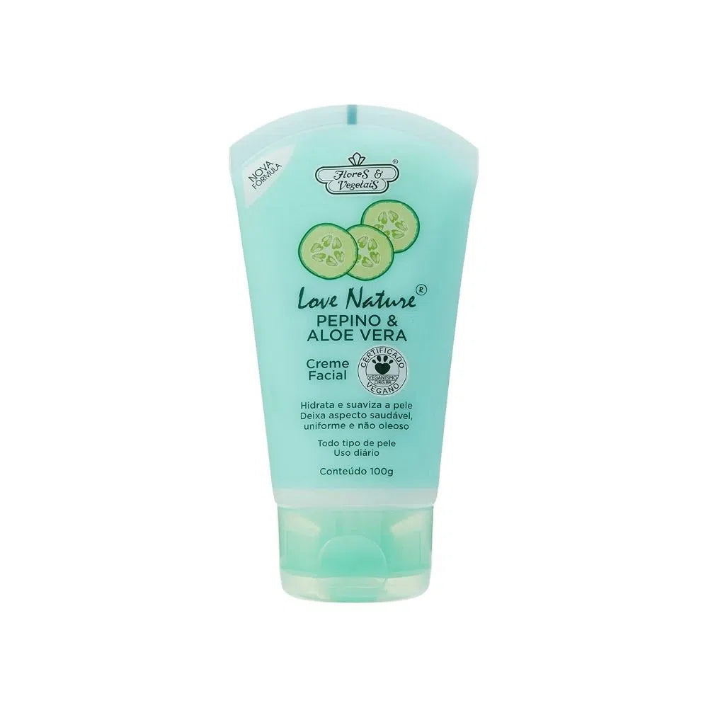 Creme Facial Flores & Vegetais Pepino 100g