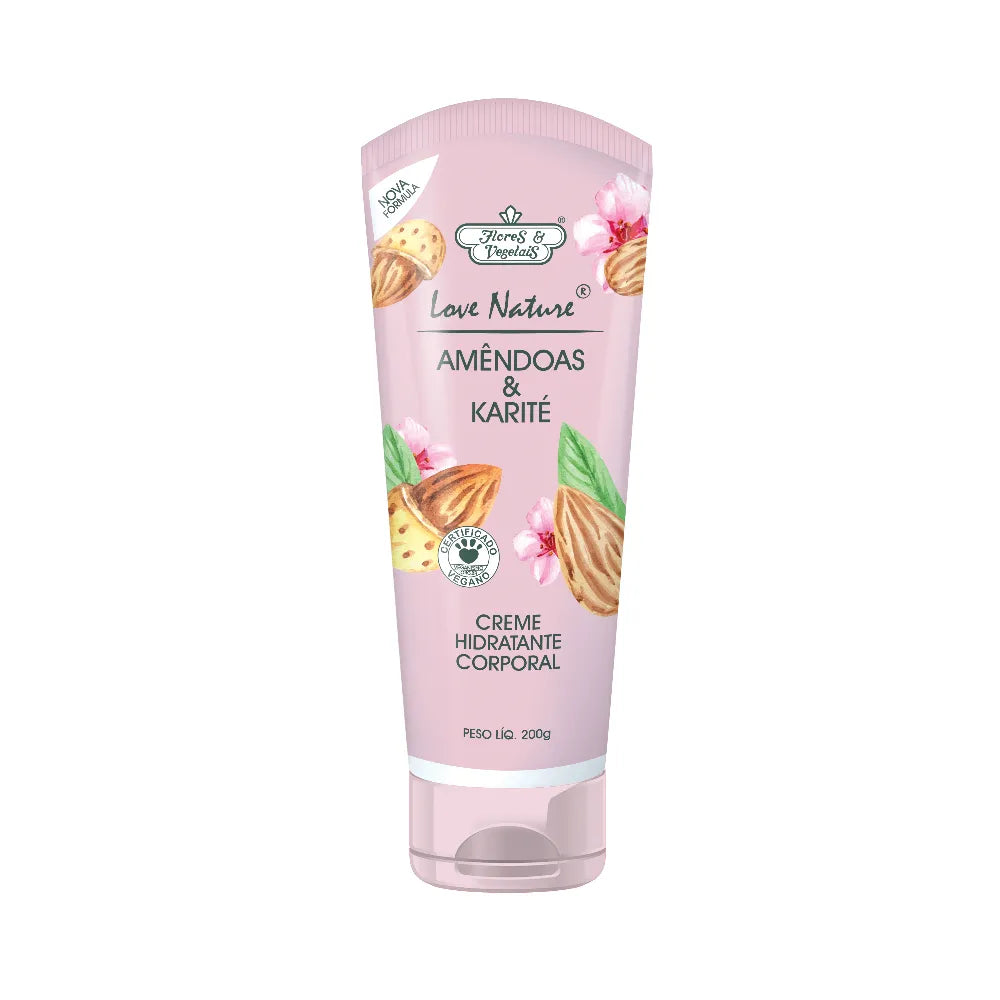 Creme Hidratante Corporal Flores & Vegetais Amêndoas e Karité 200g
