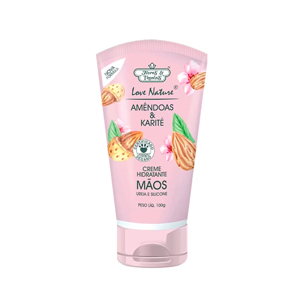 Creme Hidratante para Mãos Flores & Vegetais Amêndoas e Karité 100g