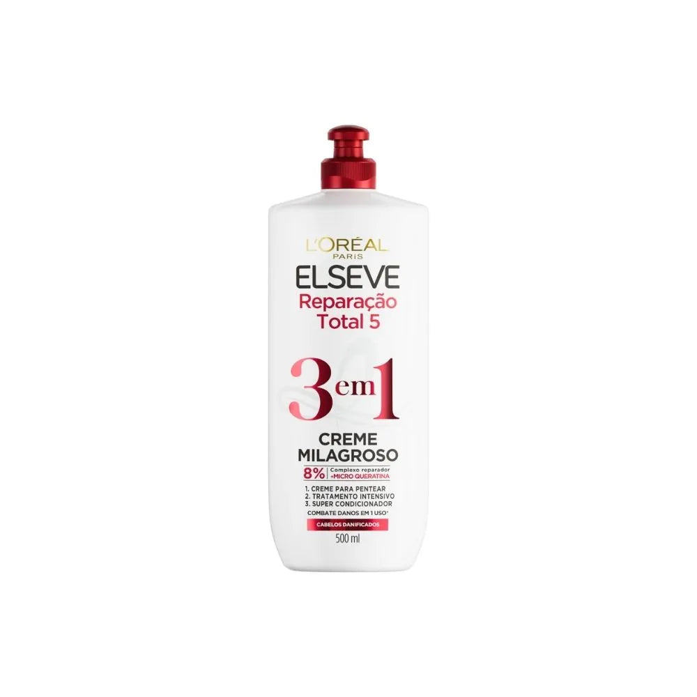 Creme Milagroso 3 em 1 L'Oréal Paris Elseve Total Repair 500ml