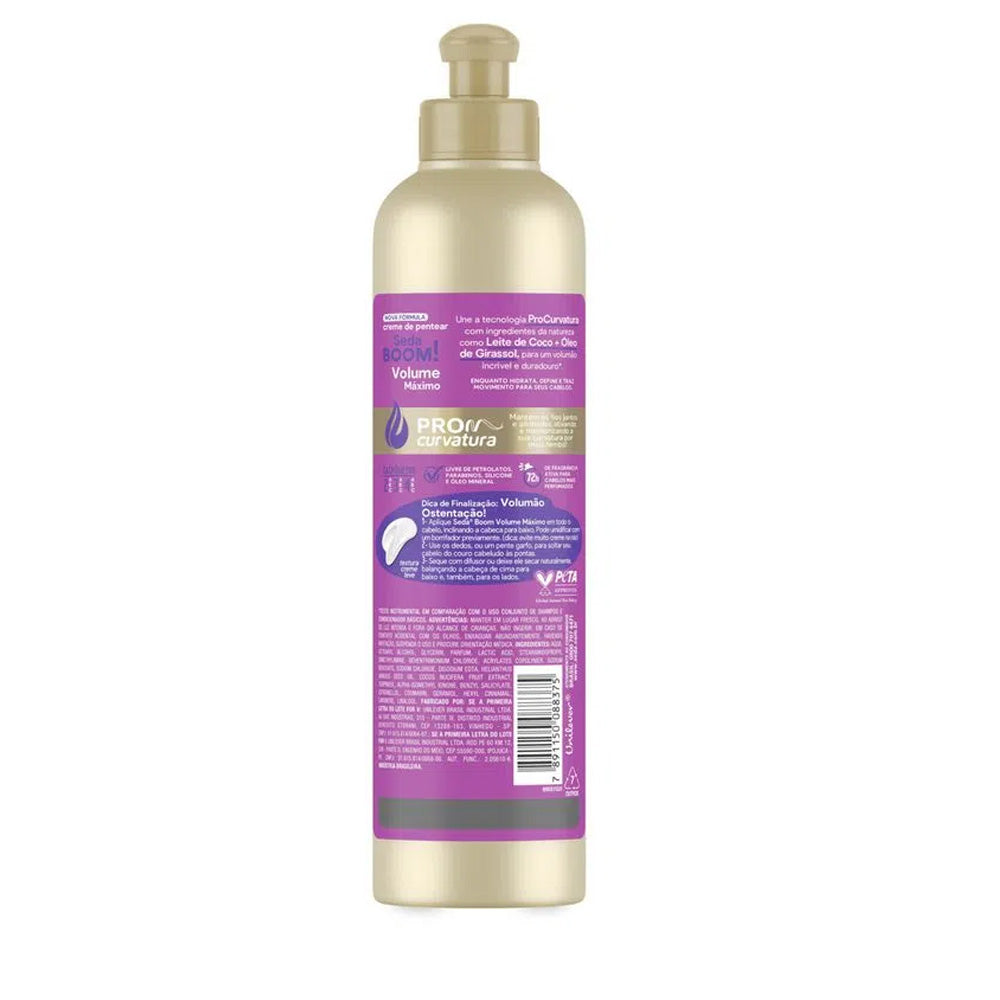 Creme para Pentear Seda Boom Pro Curvatura Volume Máximo 350ml