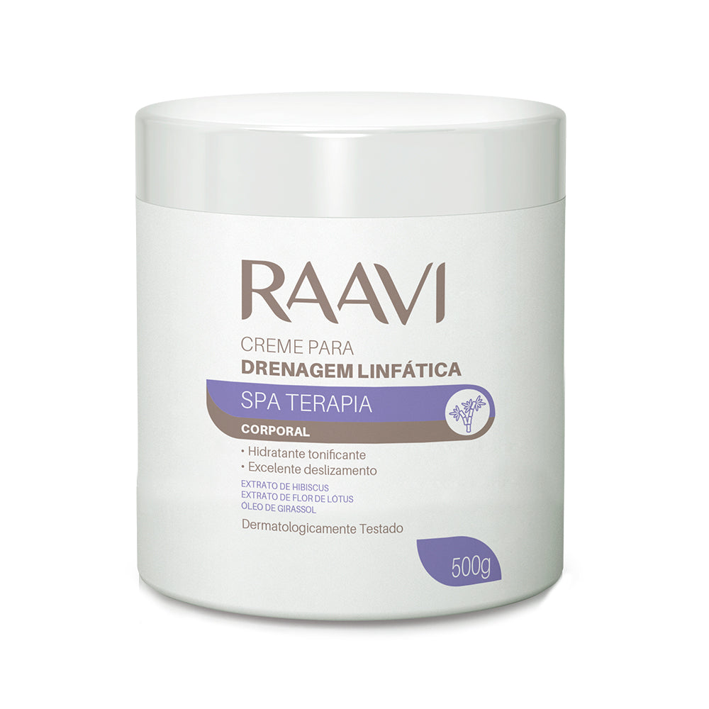 Creme para Drenagem Linfática Raavi Corporal Spa Terapia 500g