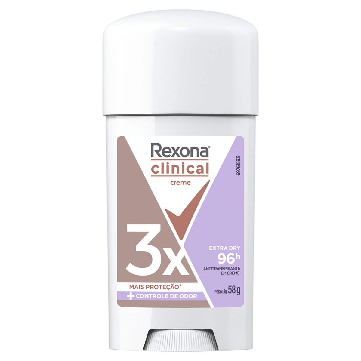 Desodorante Creme Rexona Clinical 96h Feminino Extra Dry 58 g
