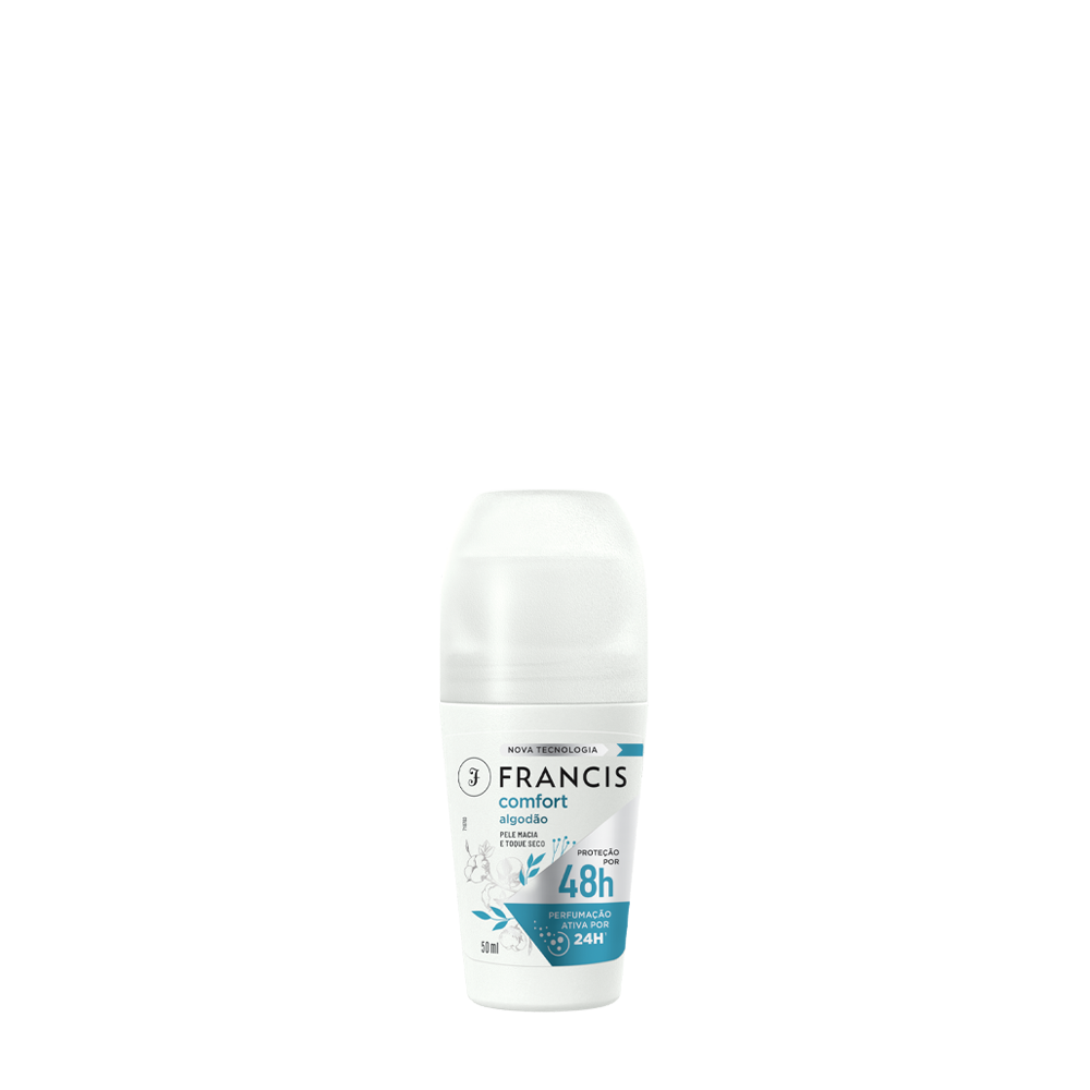 Desodorante Roll-On Francis Comfort Algodão Branco 50 ml