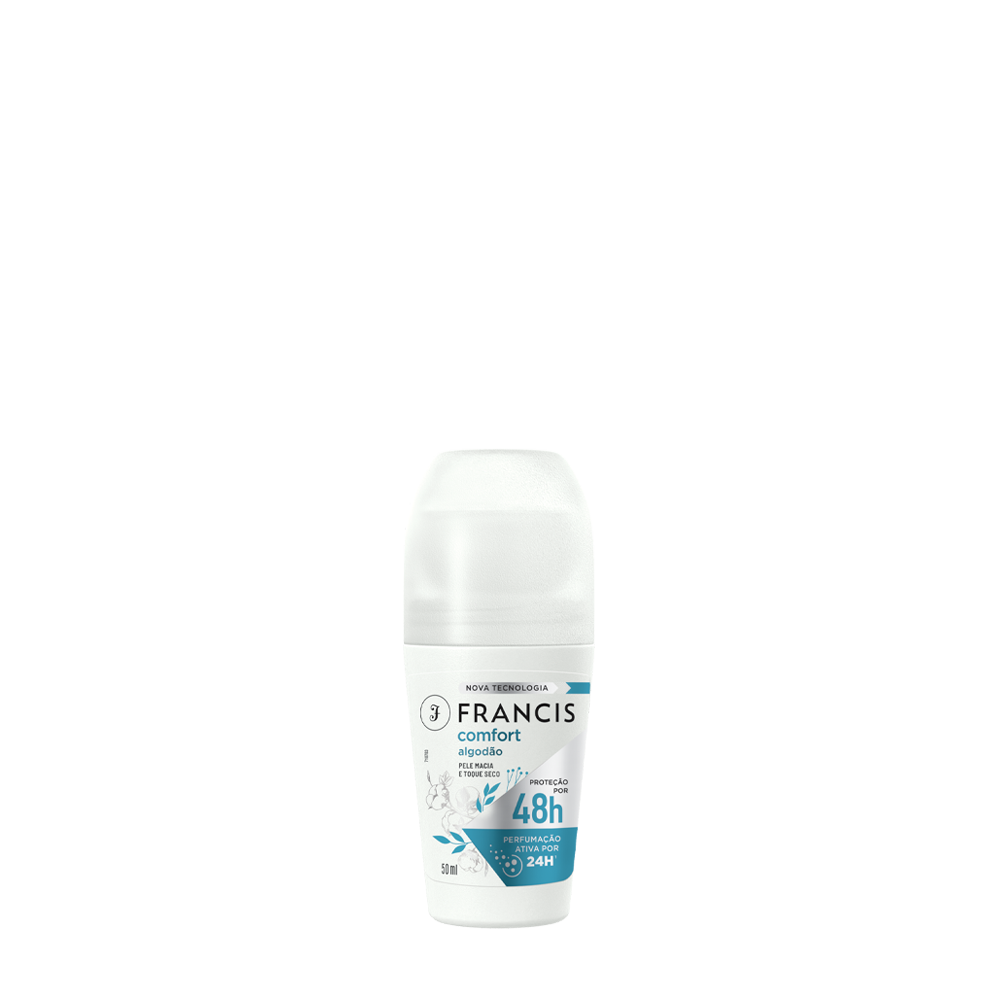 Desodorante Roll-On Francis Comfort Algodão Branco 50 ml