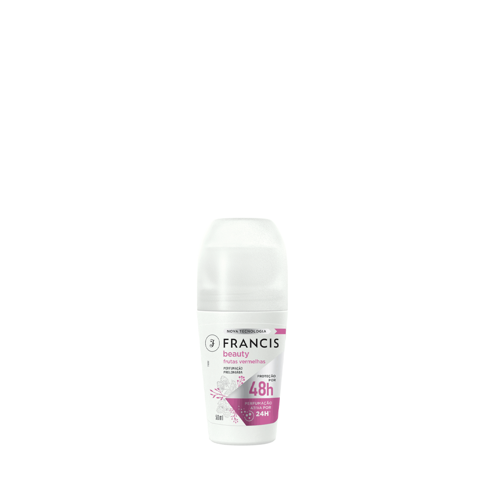 Desodorante Roll-On Francis Frutas Vermelhas Rosa 50 ml