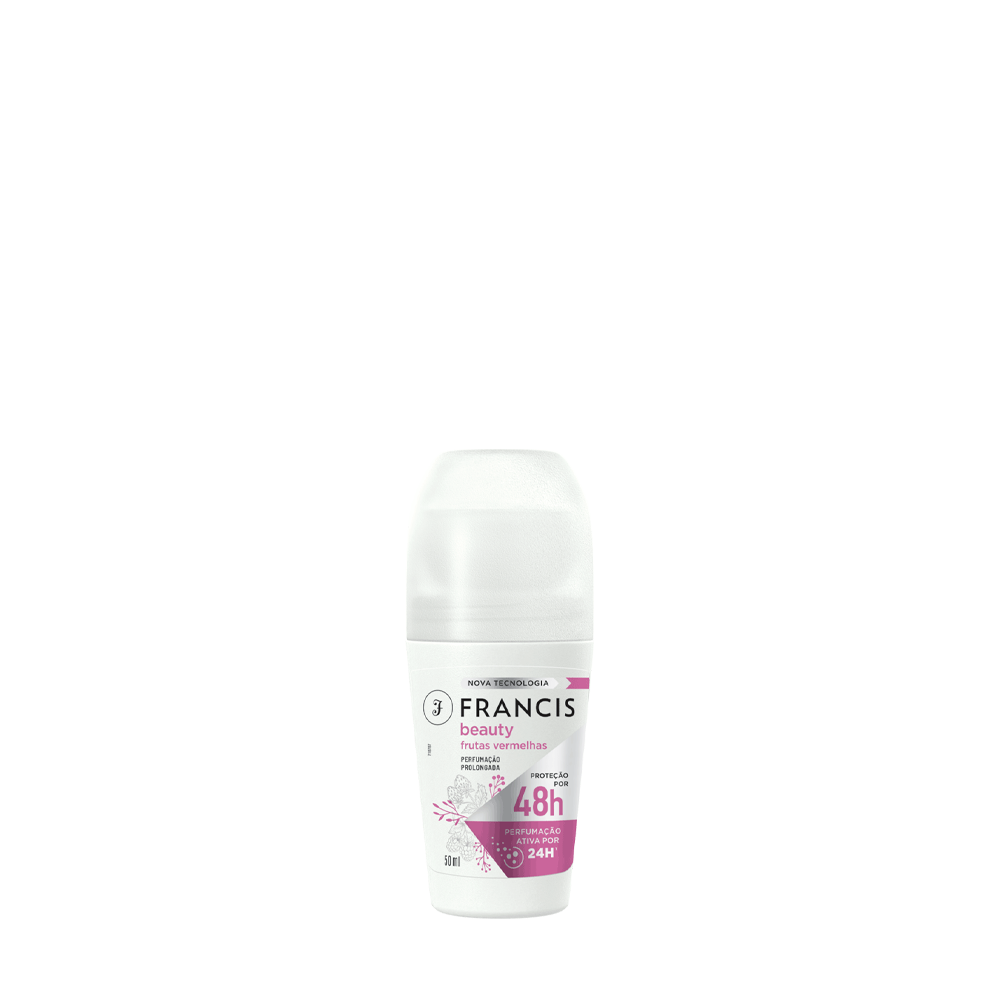 Desodorante Roll-On Francis Frutas Vermelhas Rosa 50 ml