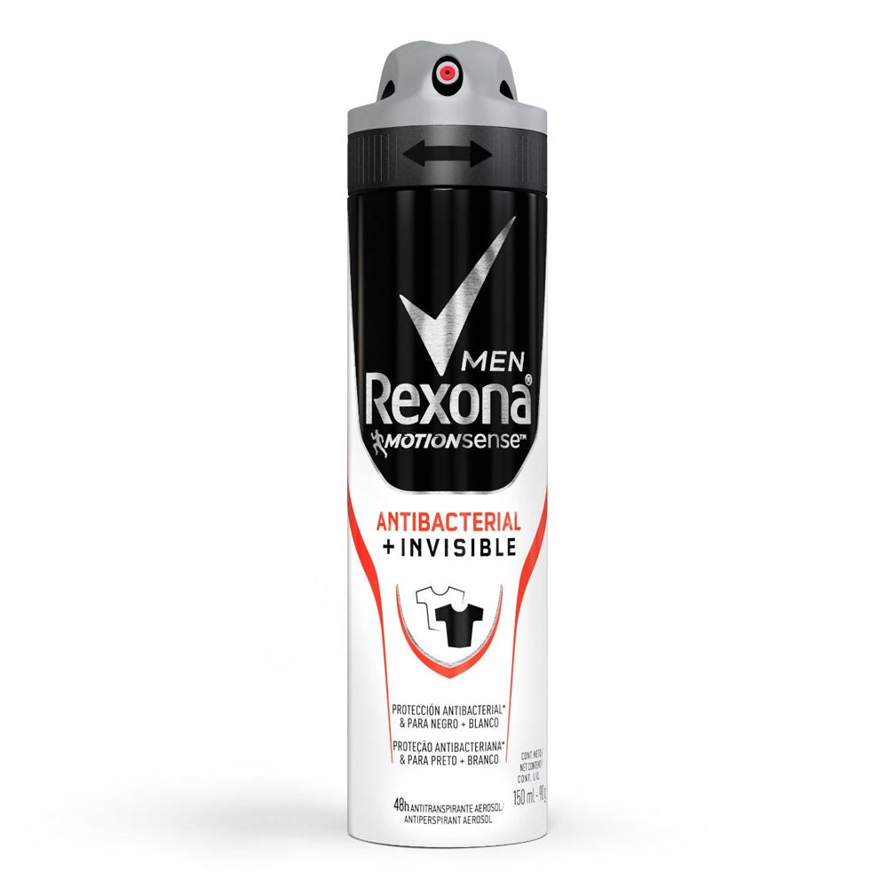 Desodorante Aerosol Rexona Men Antibacterial Invisible 150 ml