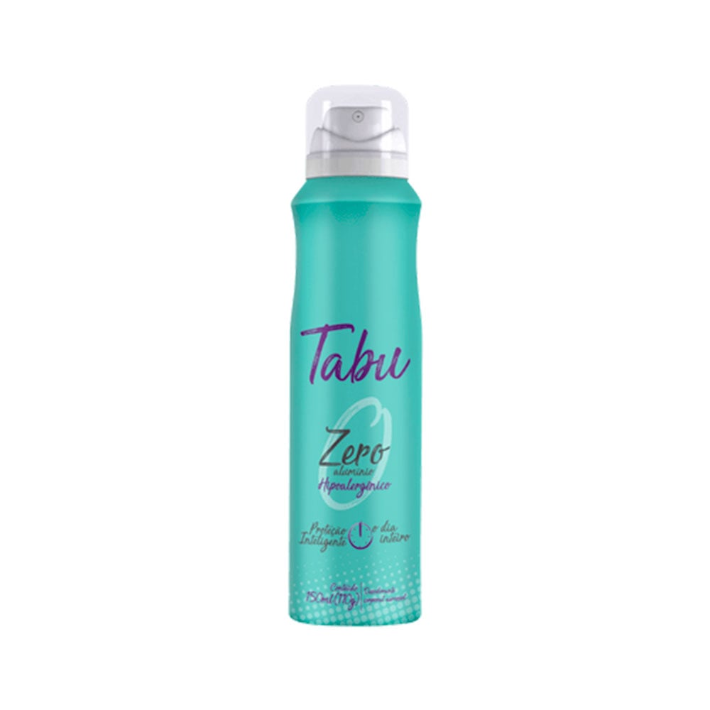 Desodorante Aerosol Tabu Antitranspirante Zero Alumínio 150 ml