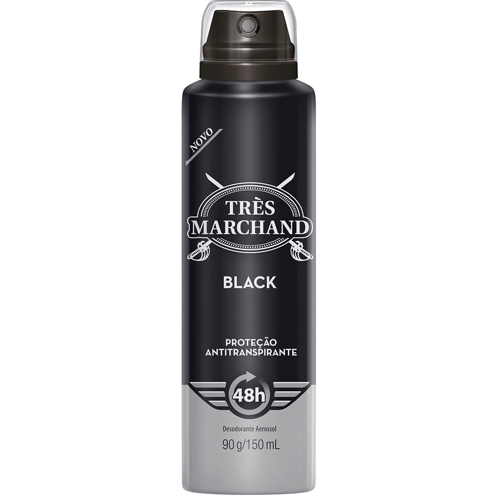 Desodorante Aerosol Très Marchand Black 150 ml