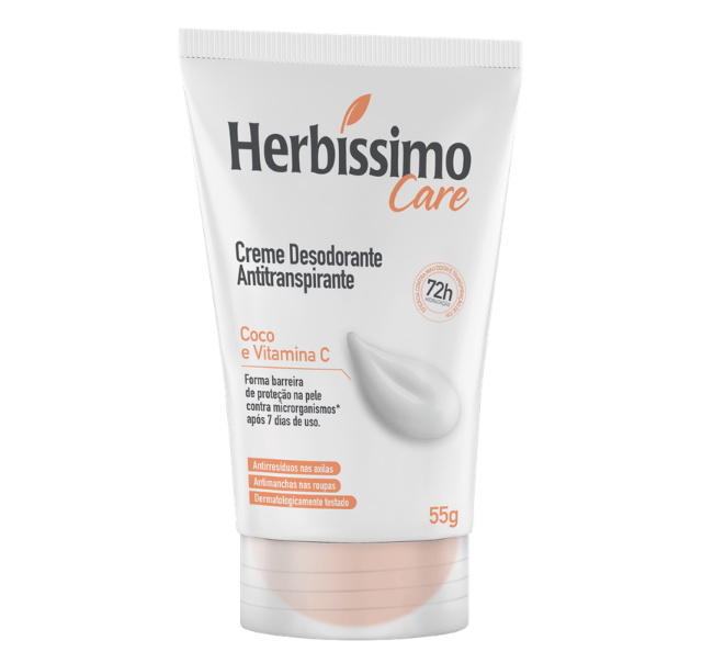 Desodorante Creme Antitranspirante Coco e Vitamina C 55 g